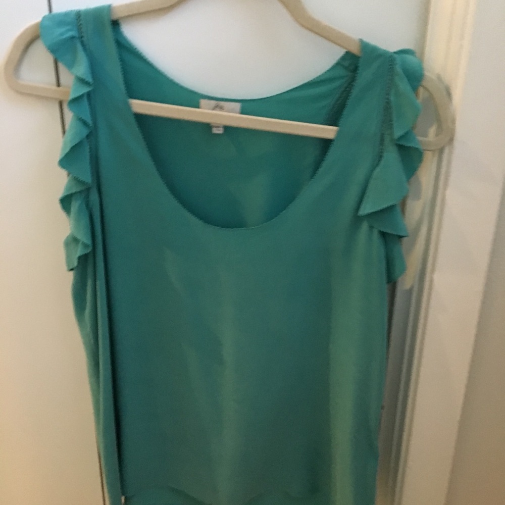 Joie silk sleeveless ruffle blouse